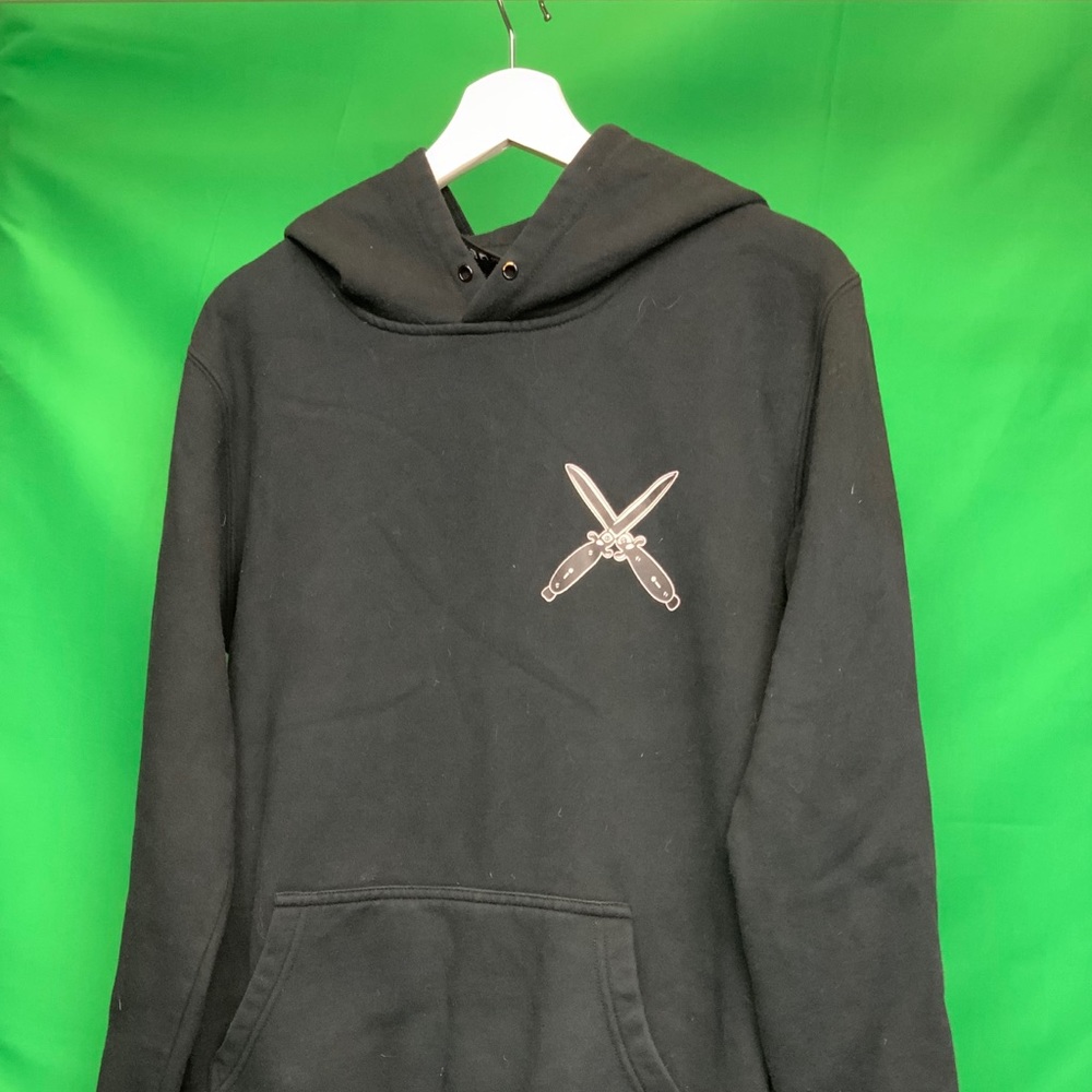 Few and Far Collective Black Hoodie Size S - Picture 2 of 3